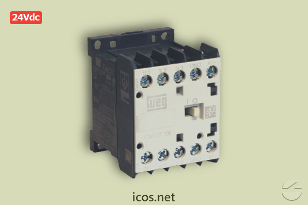 Mini Contator (Auxiliar) Weg CWC07 24Vdc para instalação Sensores de Fluxo e Nível