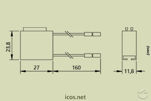 Dimensões do Filtro Supressor de Ruído Elétrico CA12-250