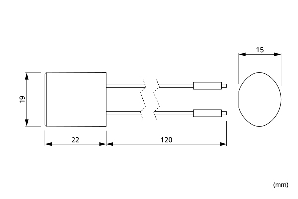 Dimensões do Filtro Supressor de Ruído Elétrico K8