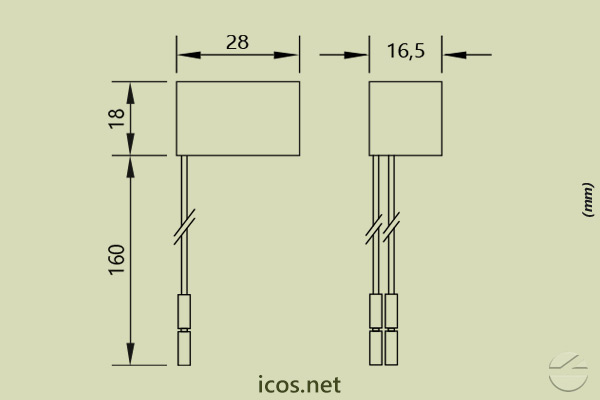 Dimensões do Filtro Supressor de Ruído Elétrico KA12-250