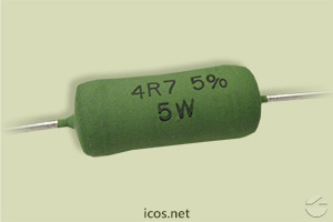 Resistor 5W 4R7 para proteção do contato elétrico de Sensores de Fluxo e Nível