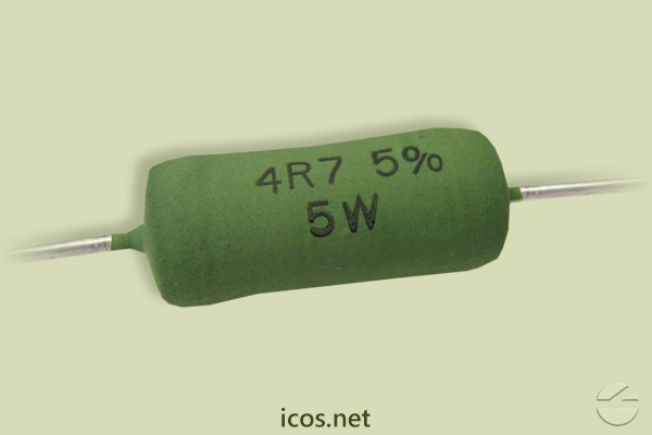 Resistor 5W 4R7 para proteção do contato elétrico de Sensores de Fluxo e Nível