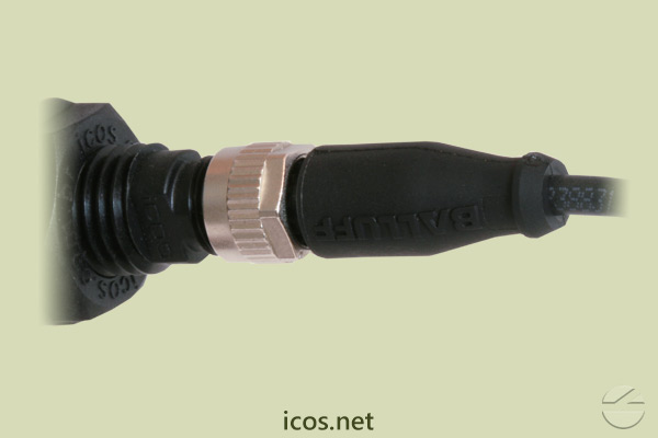 Montagem do conector fêmea M12 reto c/ cabo 2m em PVC com sensor Eicos