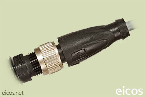 Montagem do conector fêmea M12 reto c/ cabo 2m em PVC com sensor Eicos