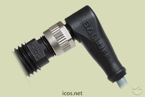 Montagem do Conector M12 90° fêmea PVC com Sensor Eicos