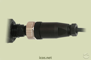 Montagem do Conector M12 reto fêmea (sem cabo) com Sensor Eicos