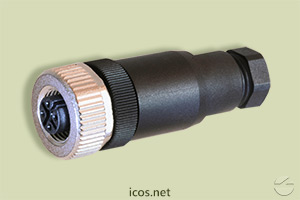 Conector M12 4 vias reto fêmea sem cabo
