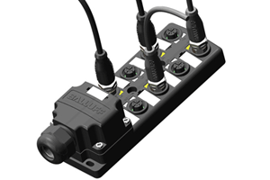 Utilize o Conector M12 4 vias reto macho em distribuidores de conexão M12