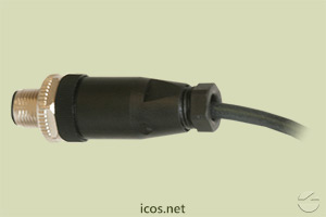 Conector M12 4 vias reto macho sem cabo montado