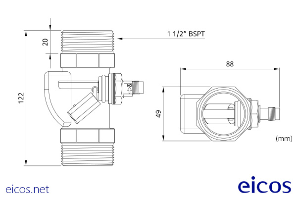 Dimensiones del Sensor Contrasseco C1 M12