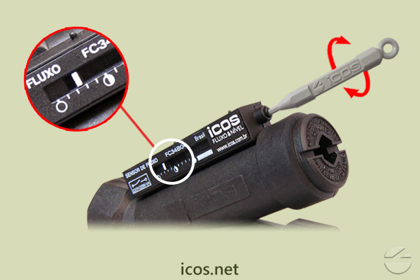 Ajuste de setpoint de vazão do Sensor de Fluxo (Fluxostato) para médias vazões FC34B02