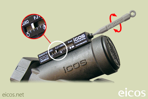 Ajuste de setpoint de vazão do Sensor de Fluxo (Fluxostato) para altas vazões FJ112B04