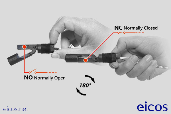 Funcionamento NA ou NF do Sensor de Nível LA32N-40