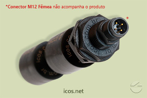 Pinos da conexão elétrica plug M12 do Sensor de Nível LD362-M12