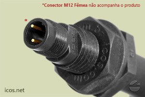 Pinos da conexão elétrica plug M12 do Sensor de Nível LE301-M12