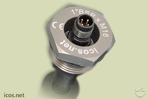 Conexão 1"BSP em alumínio em montagem junto ao Sensor de Nível vertical
