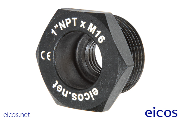 Conexão 1"NPT em poliftlamida em montagem junto ao Sensor de Nível vertical
