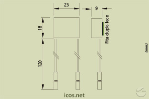 Dimensões do Filtro Supressor de Ruído Elétrico K8