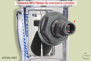 Conexão elétrica plug M12 do Sensor Contrasseco C1 M12
