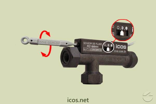 Ajuste de setpoint de vazão do Sensor de Fluxo (Fluxostato) para baixas vazões FE18B02