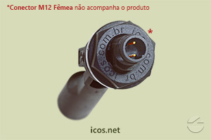 Pinos da conexão elétrica plug M12 do Sensor de Nível LA322E-M12