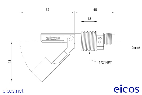 Dimensões do Sensor de Nível LA32-M12