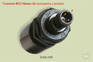 Pinos da conexão elétrica plug M12 do Sensor de Nível LC36-M12