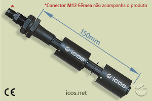 Sensor de Nível tipo Boia para controle de nível de líquidos LE152-1-M12