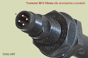 Pinos da conexão elétrica plug M12 do Sensor de Nível LE352-1-M12