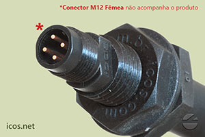 Pinos da conexão elétrica plug M12 do Sensor de Nível LE452-1-M12