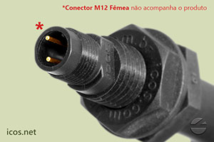 Pinos da conexão elétrica plug M12 do Sensor de Nível LE501-M12